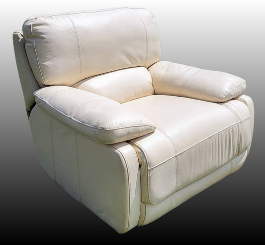 Off-White Leather Power Recliner