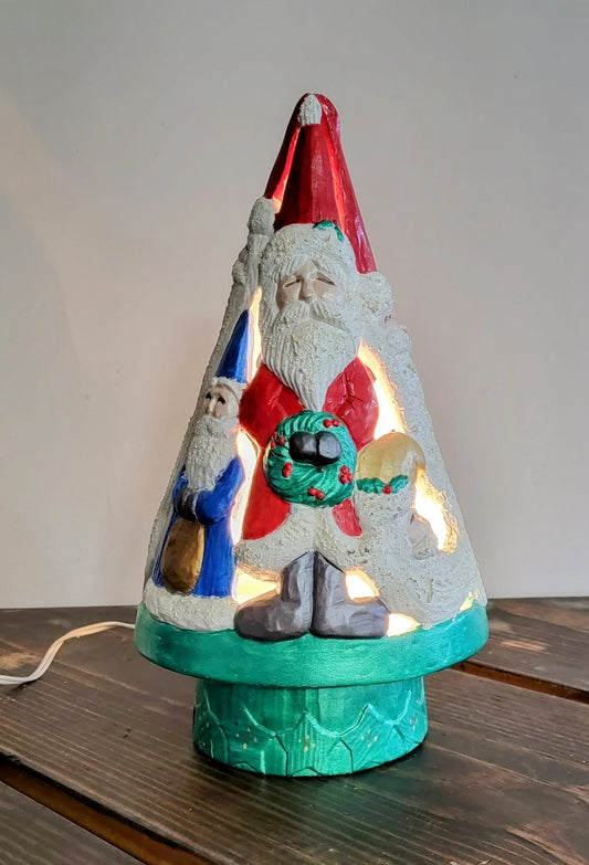 *RARE* VTG Ceramic Santa Claus Tree Lamp