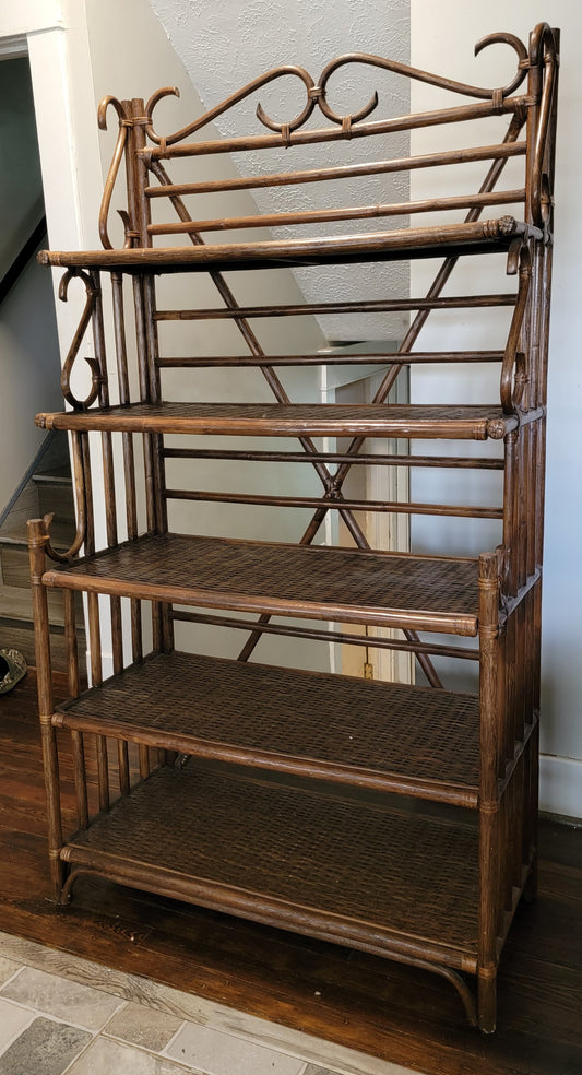 VTG Bamboo & Rattan Bakers Rack/Plant Stand